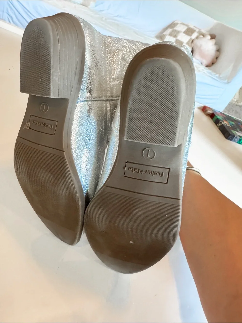 Tucker + Tate Metallic Silver Western Cowboy Boots